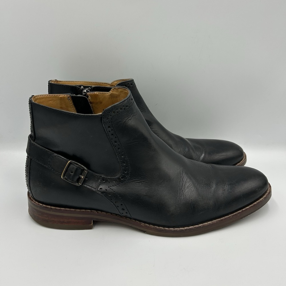 Johnston Murphy Garner Ankle Boots Men's Size 8.5 M Black Strappy Ankle Shoes - Picture 2 of 10